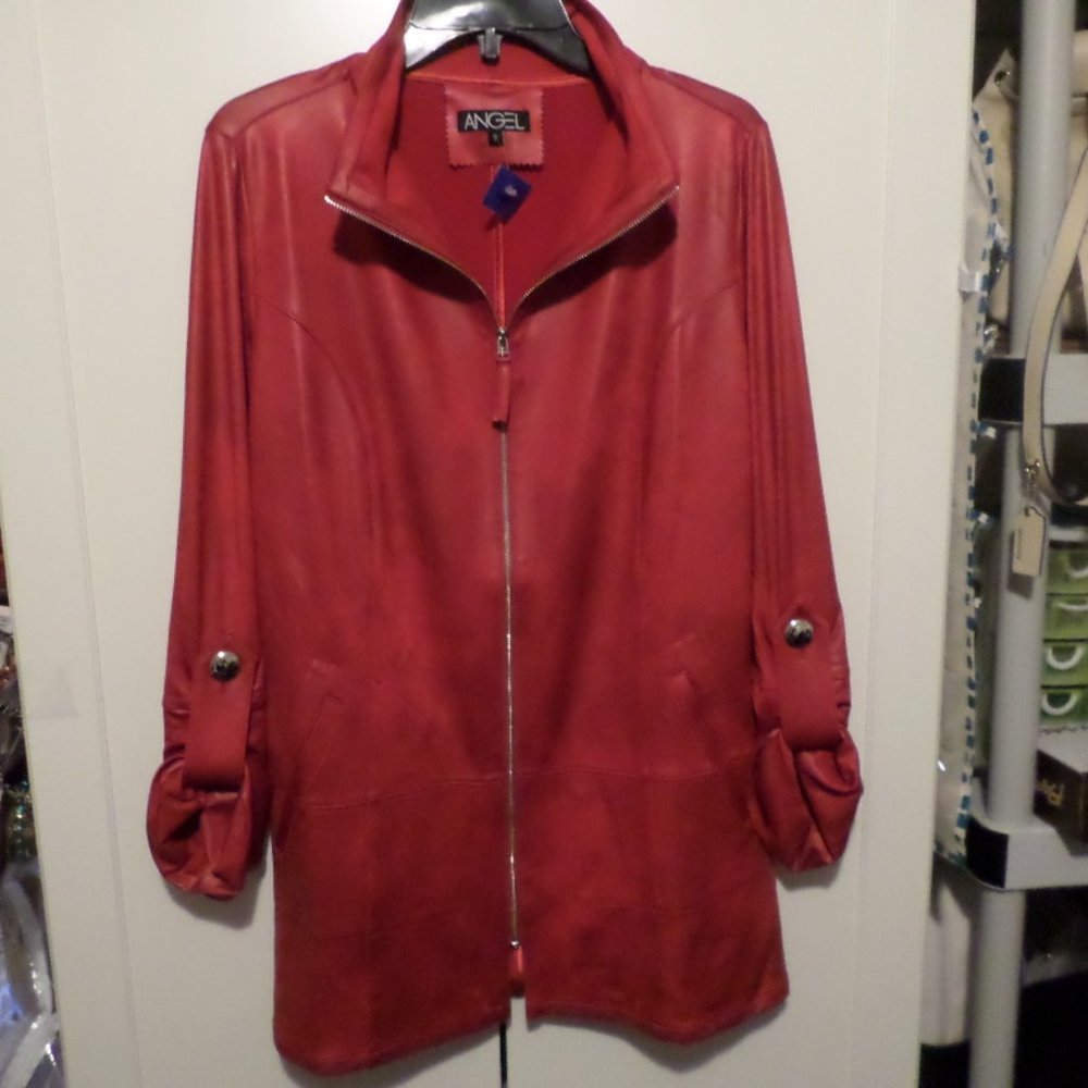 Angel Apparel Microfiber Faux Leather Jacket Sz S NWT
